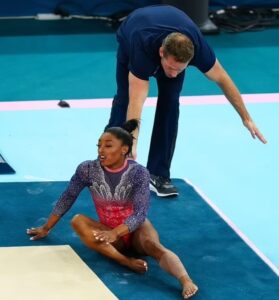 BREAKING: Simone Biles reveals the damage to her calf as she wears protective BOOT following painful end to Paris Olympics